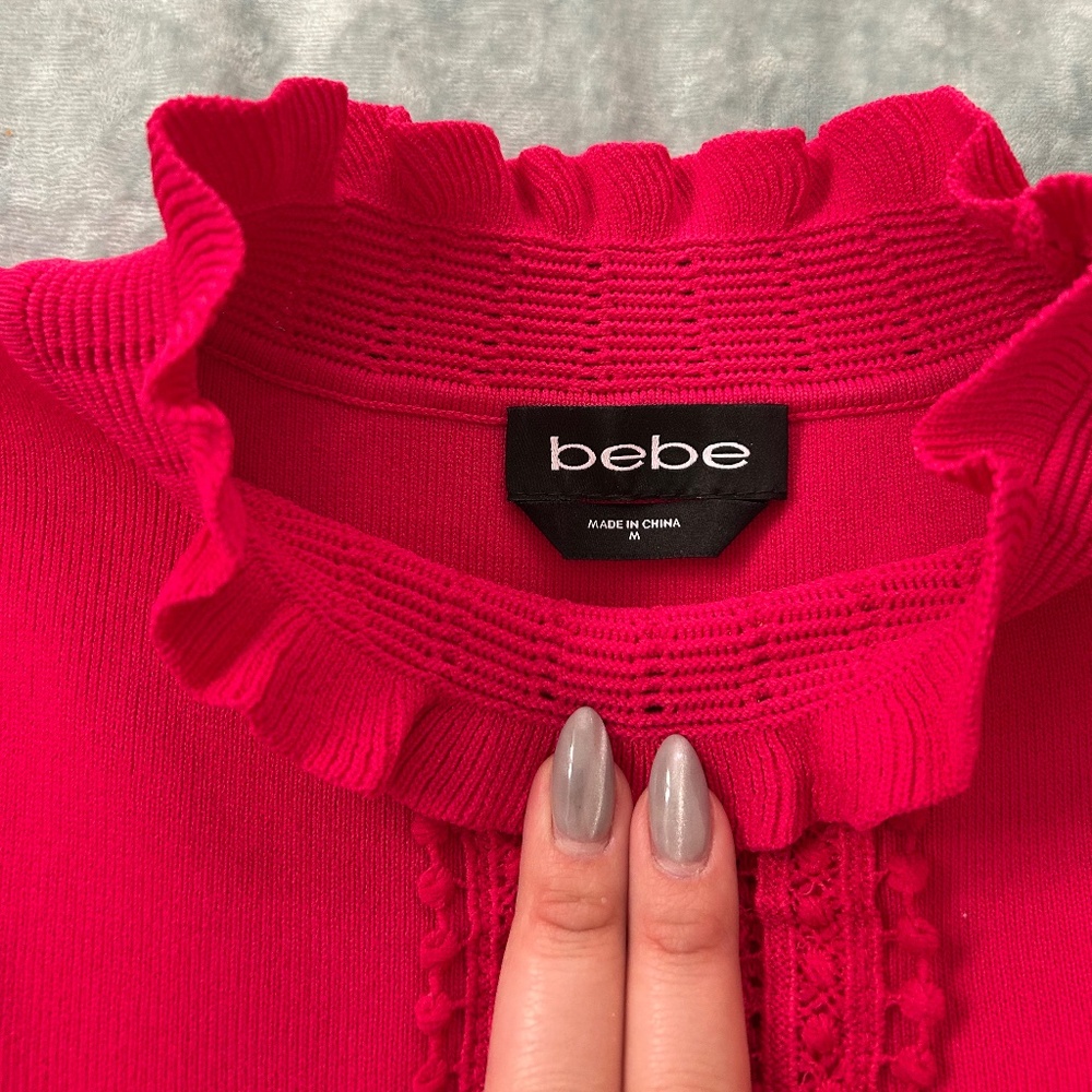 Bebe Fuchsia Dress! Size Medium! - Picture 6 of 11